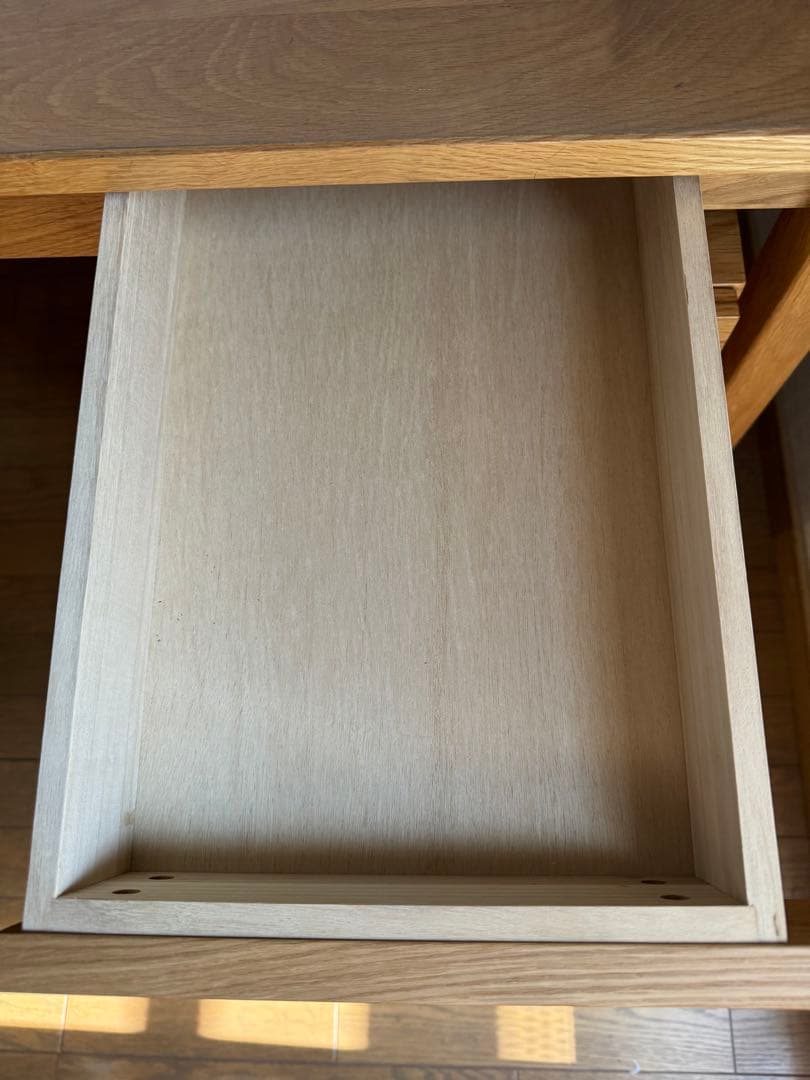 TH。無印良品　無垢材デスク(引き出し付き)オーク材
