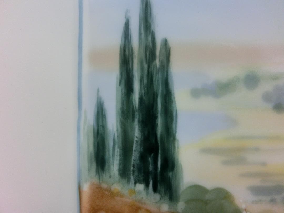 【マイセン】ドイツ丘陵風景・陶板画（値下げ再出品）