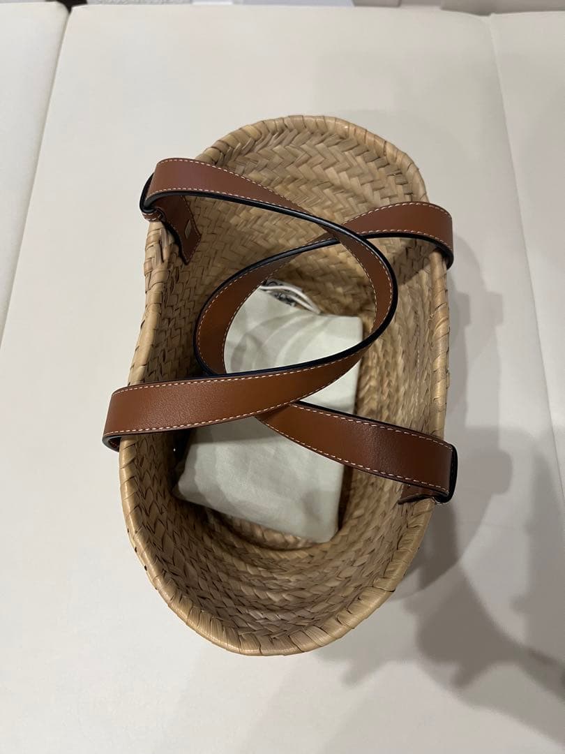 【LOEWE】ロエベ　カゴバッグ　スモール ナチュラル×ブラウン 保存袋付き
