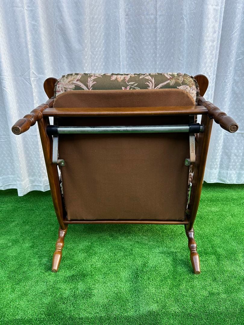 カリモク コロニアル クラシック花柄 リクライニングソファ 1人掛け i4-1※