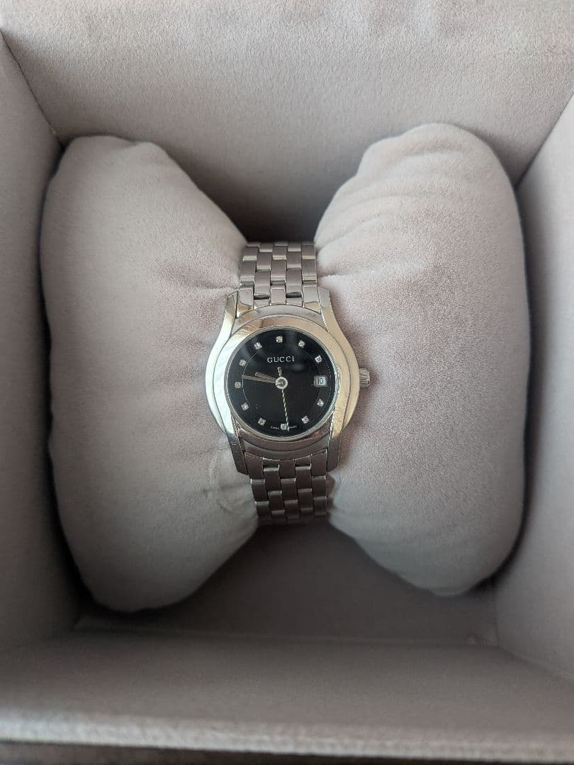 GUCCI 腕時計 5500L 11Pダイヤ 外箱 ステンレス 1630