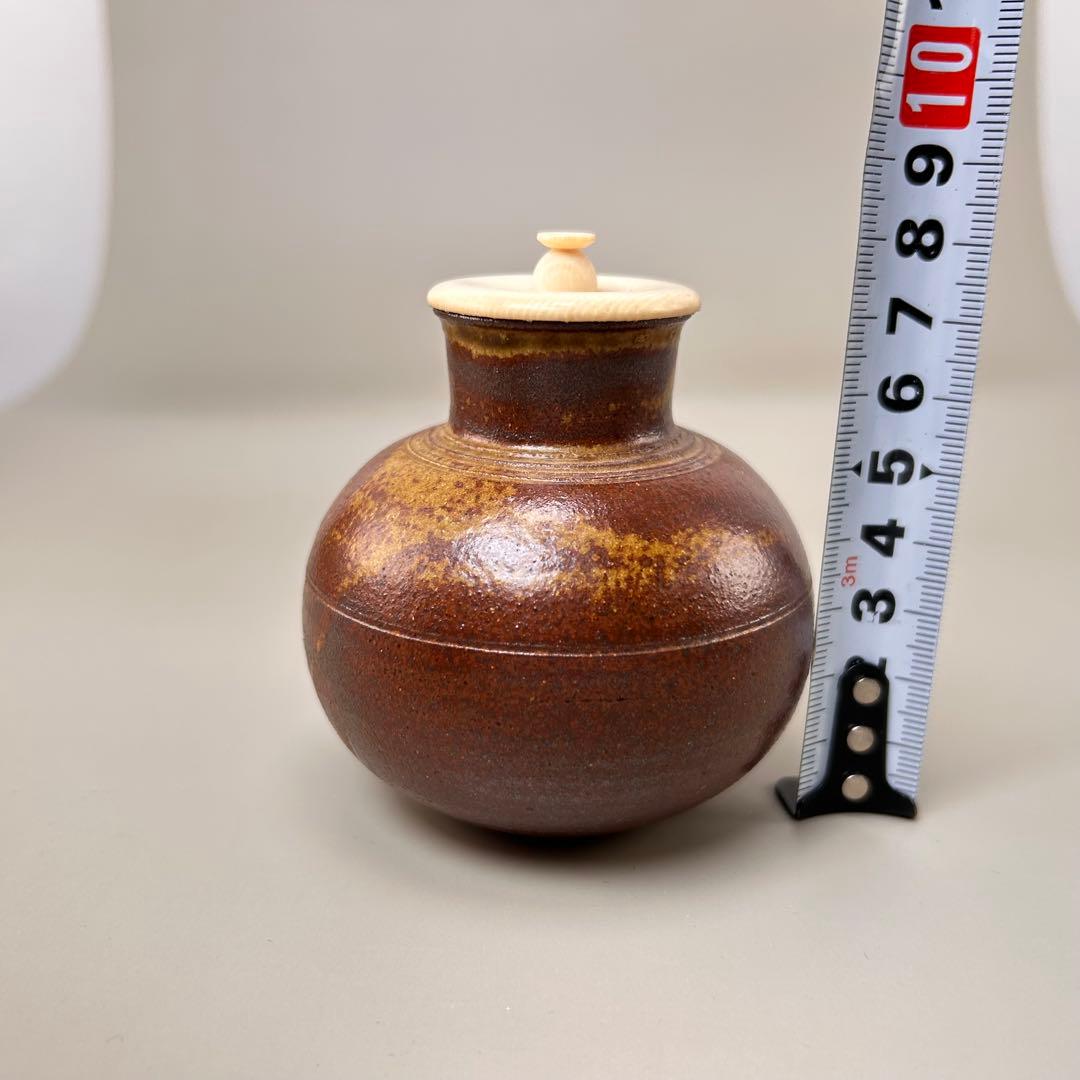 A047笹田有祥 摸 利休丸壺 茶入 唐物 大名物 共箱