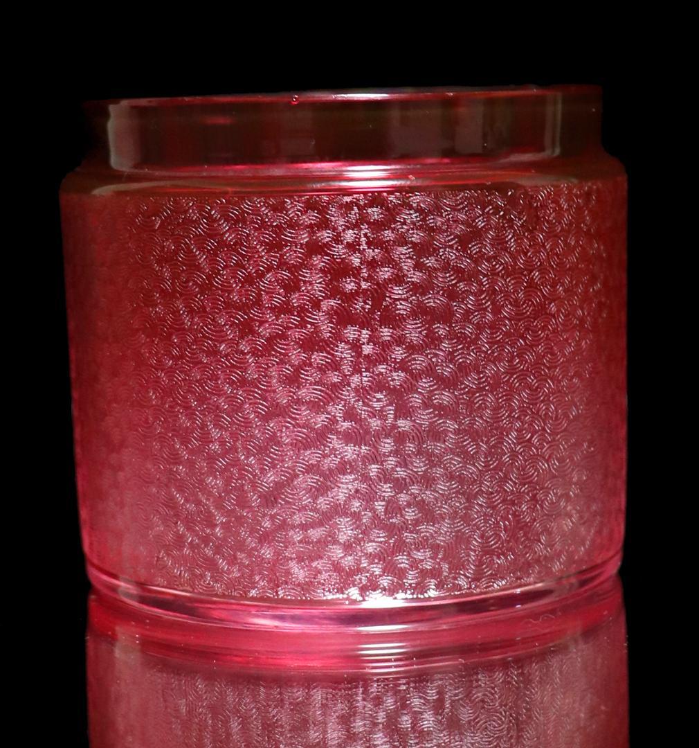 オールド・バカラ 最高級珍品 希少色 青海波模様 金彩 赤色被せ 蓋物 春海好み