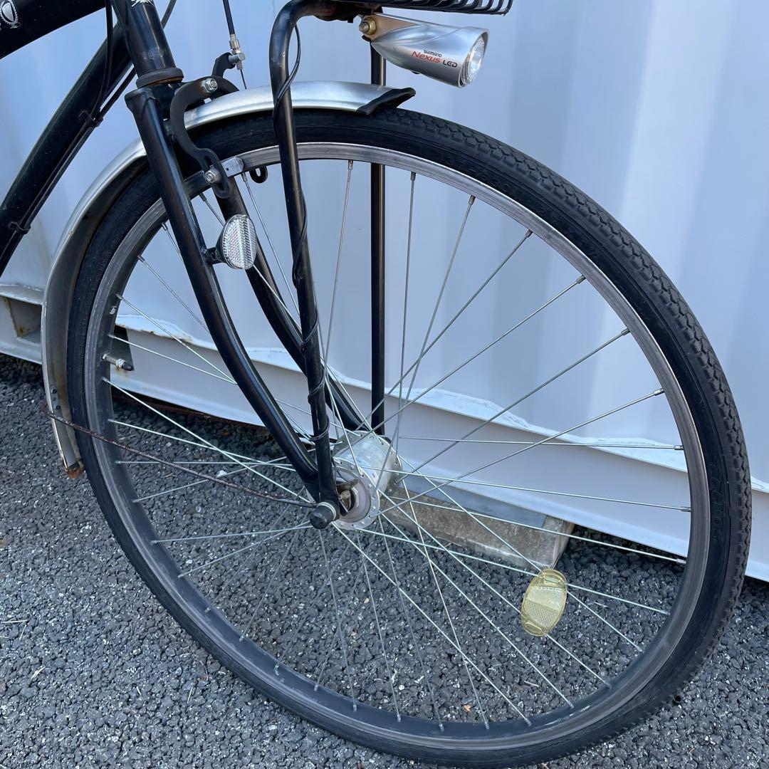 【都内/千葉引取】街乗り用自転車 27インチ カゴ/鍵/オートライト/6段変速付