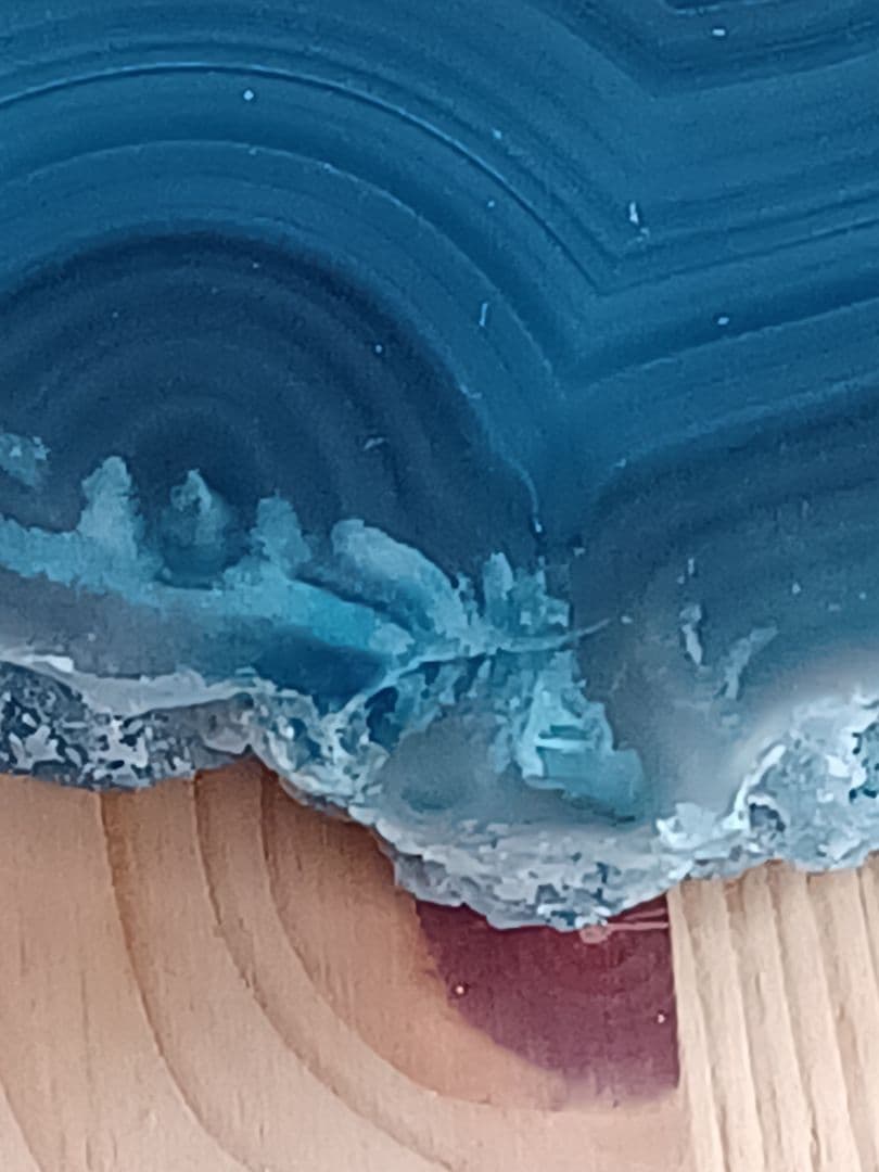 アゲートの青色置物　ブルーメノウ　輪切り