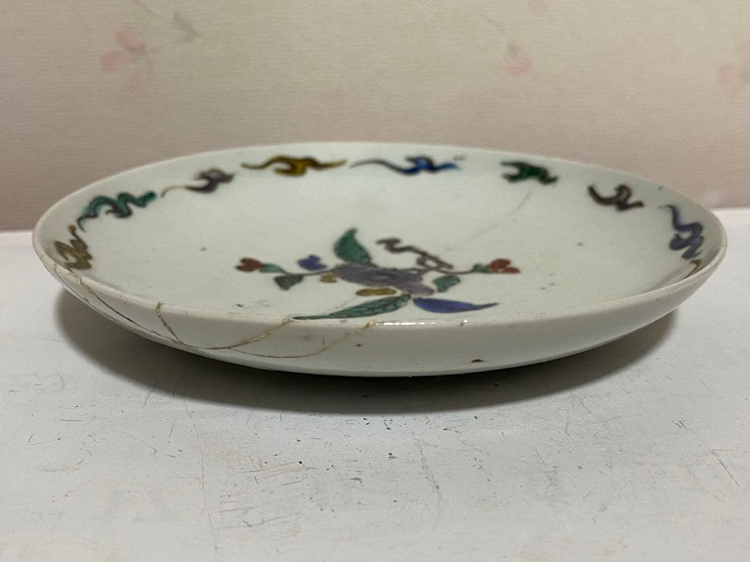 ♦江戸時代前期 古九谷 五彩九谷 小皿 珍物 珍品 古九谷様式 古美術品 骨董品