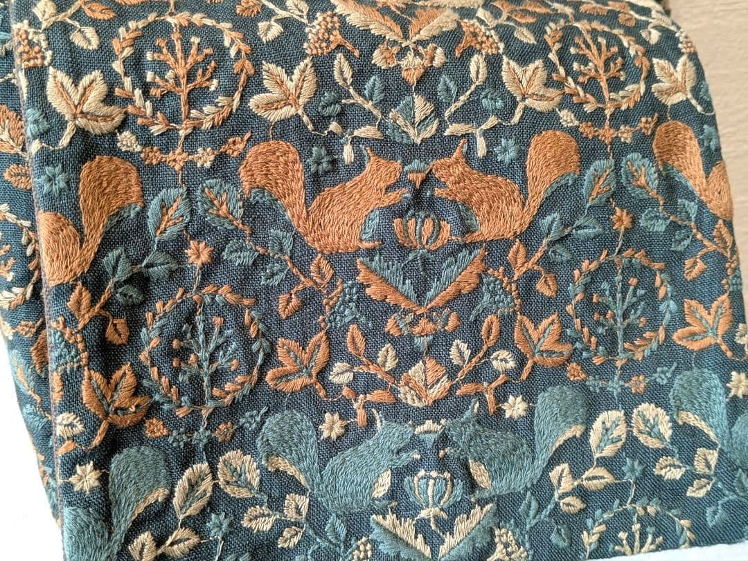 点と線模様製作所　リスノモリ刺繍ショルダーバッグ