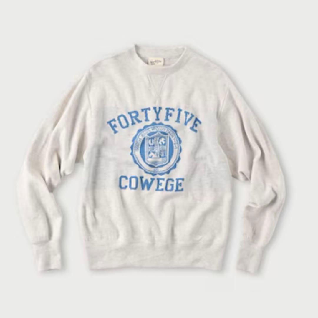 45R　スムースニットの908クルー　フォーティーファイブ　スウェット