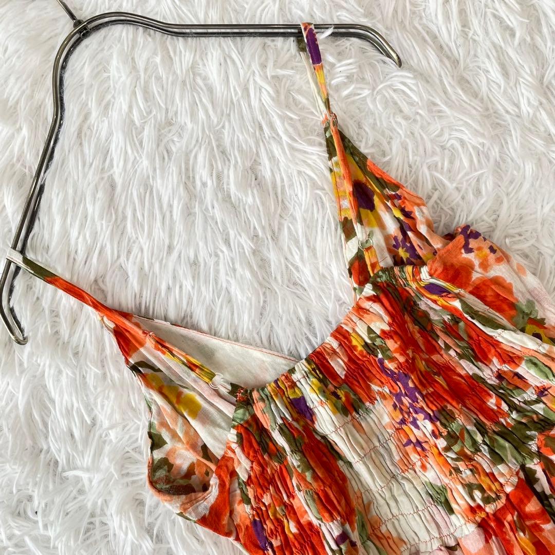  GIRLハワイアン花柄キャミワンピース　コットン100% リゾート