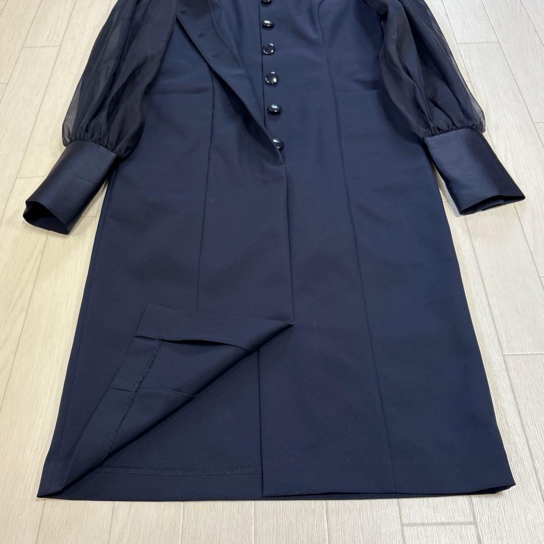 レジーナロマンティコ オーガンジースリーブワンピース リボン ネイビー 36