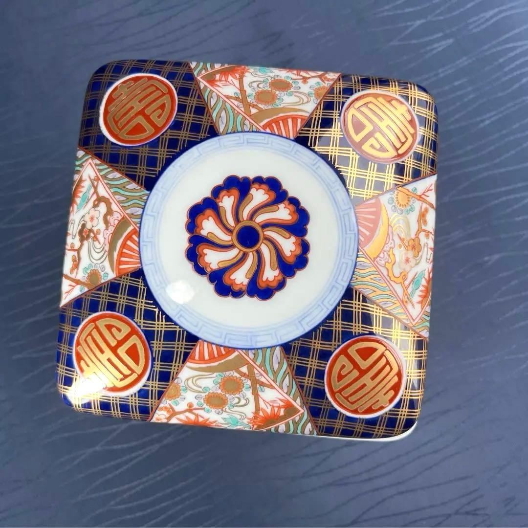 弥左エ門　弥左ヱ門　アリタポーセリンラボ　染錦丸紋寿　三段重　陶箱　吉祥文様