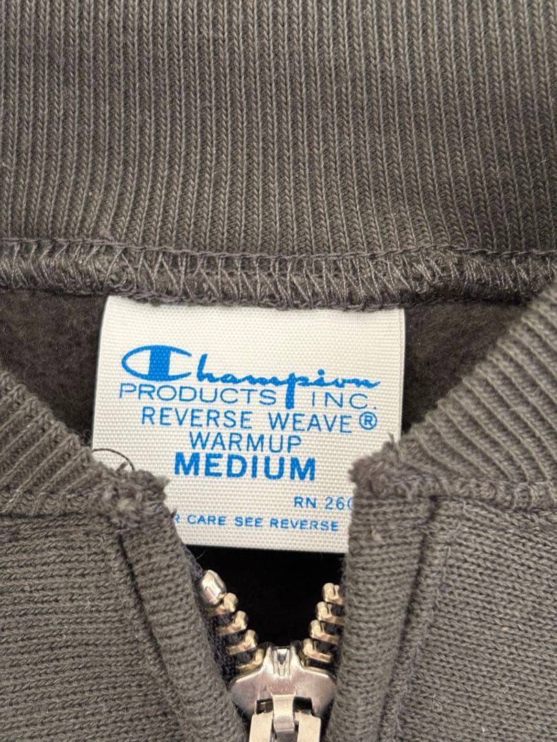 新品　フレームワーク　チャンピオン　別注　ロゴハーフジップ　グレー　F