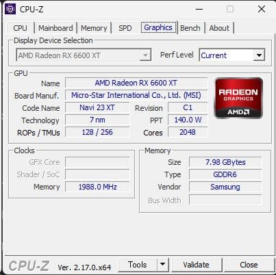 MSI 6600XT 箱無し 本体のみ