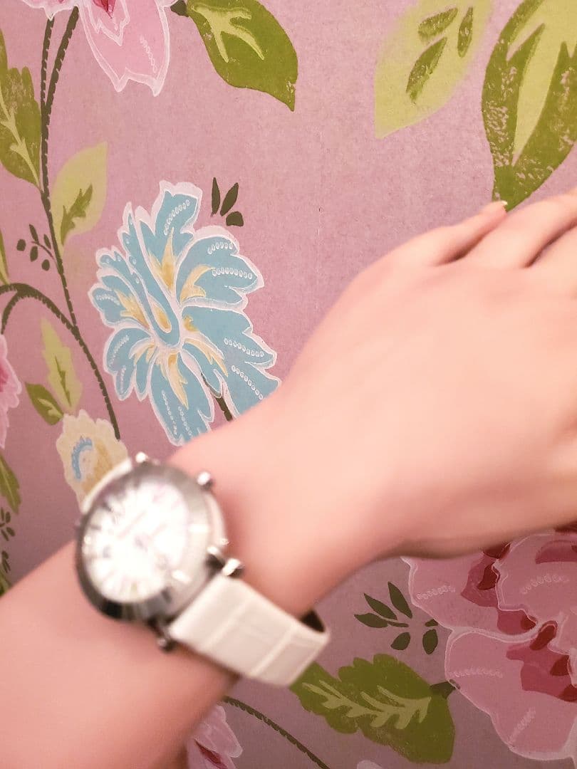 【極美品】純正ベルト　ティファニー　アトラス ホワイトレザー 　腕時計