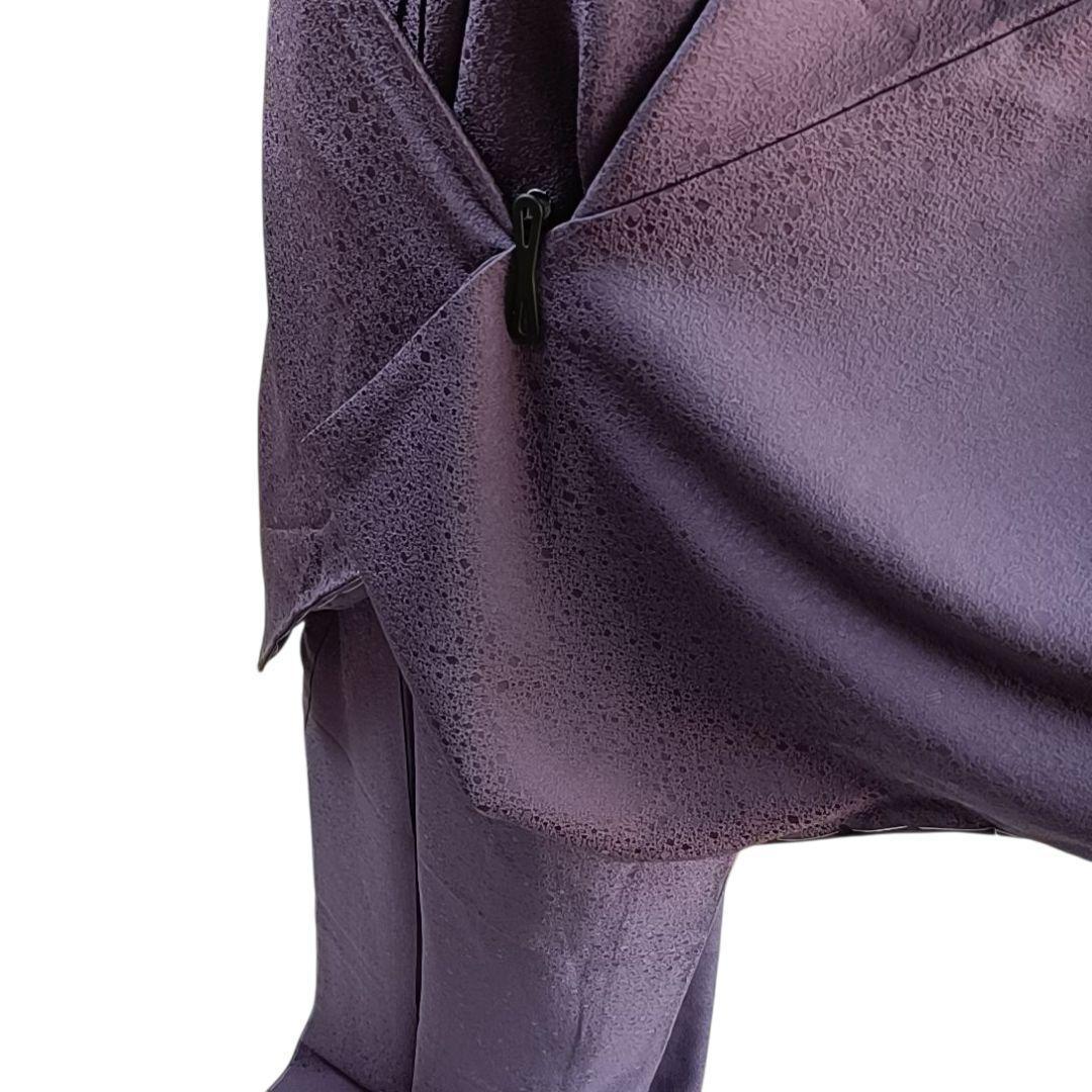 LULU41 着物 正絹 色無地 紫 美品 トールサイズ
