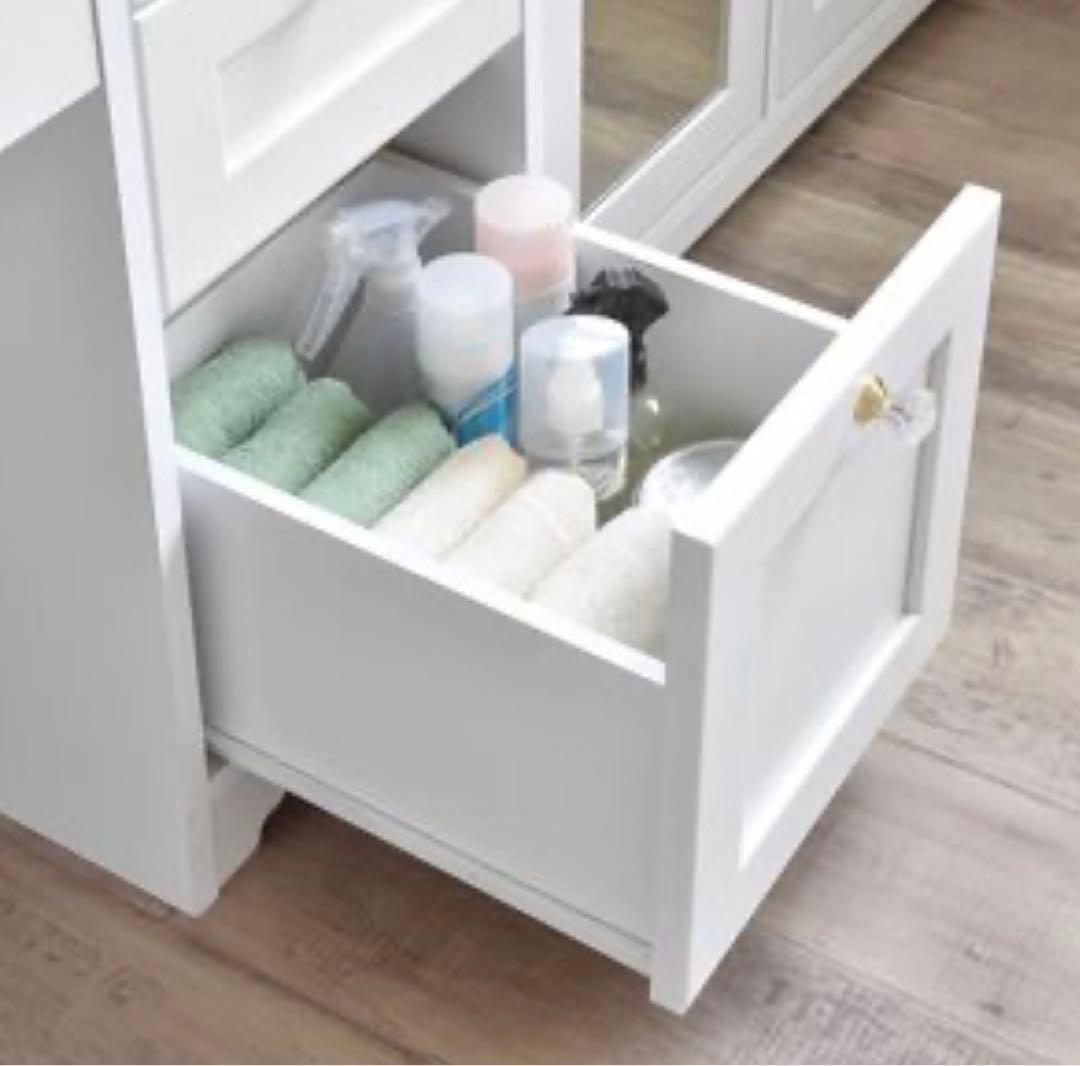 佐藤産業　ANRI デスクドレッサー　スライド収納コンセント　完成品　スツール無