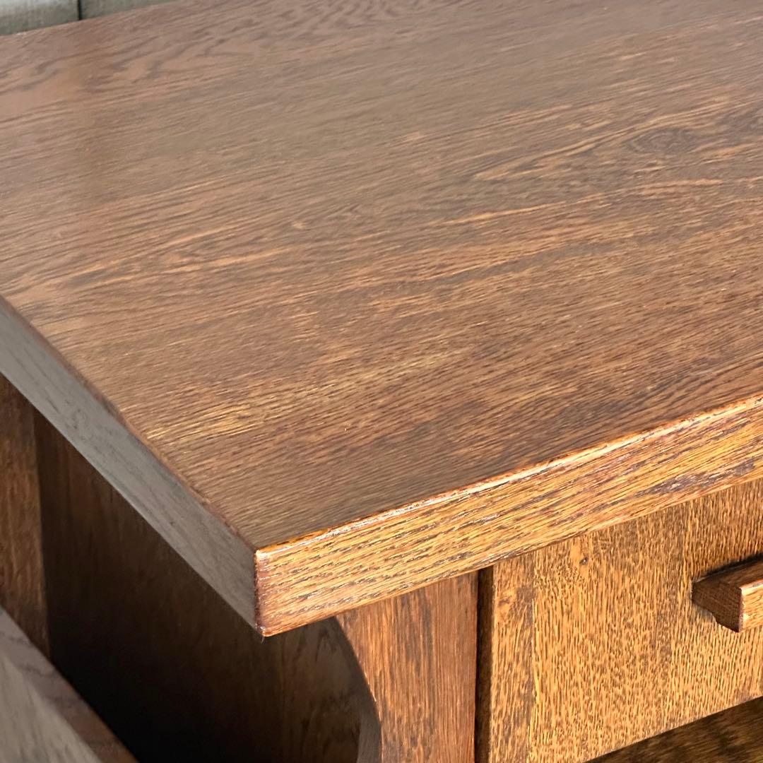 ✦オランダ家具✦オーク材サイドテーブル マガジンラック付　コーヒーテーブル