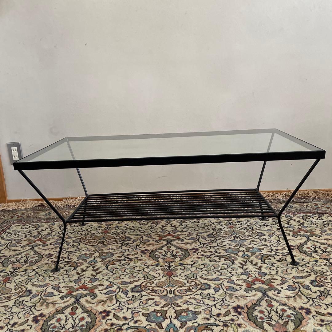 ウニコ　unico EDDYアイアンガラステーブル　ローテーブル　幅93cm