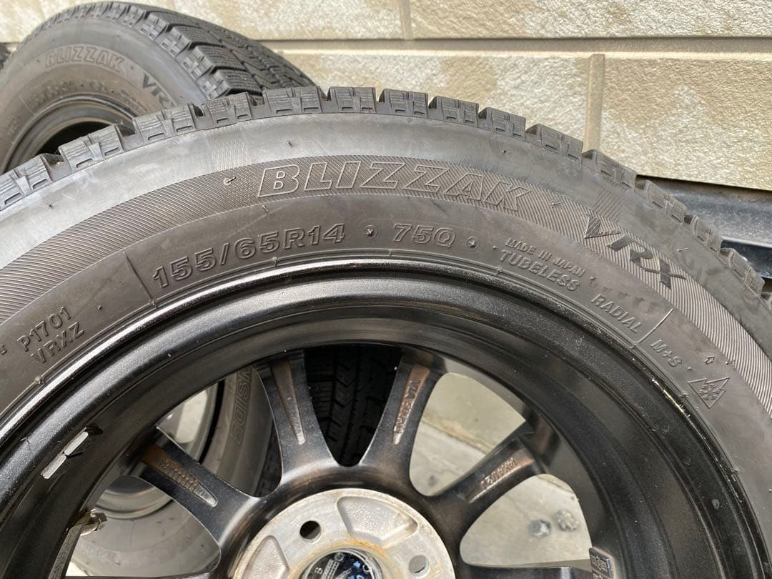 スタッドレスタイヤセット155/65R14 14インチ アルミホイール 軽自動車