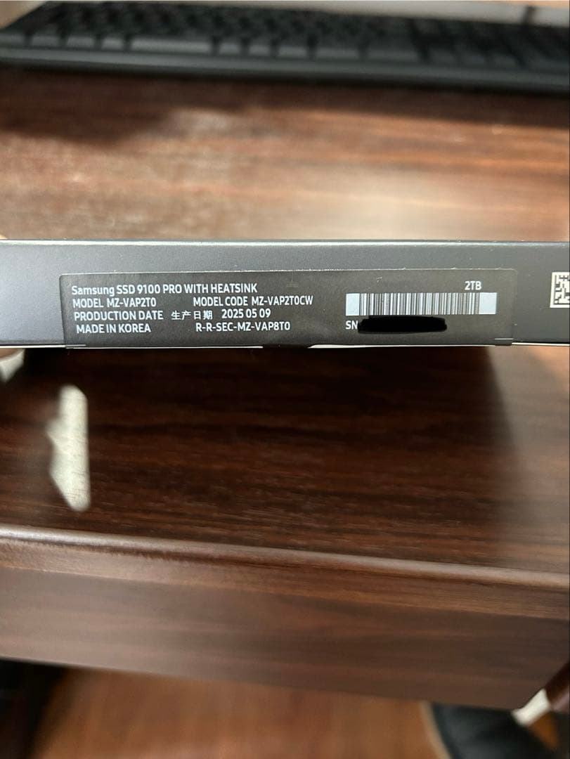 【新品】SAMSUNG SSD 9100 PRO 2TB 購入価格44000円