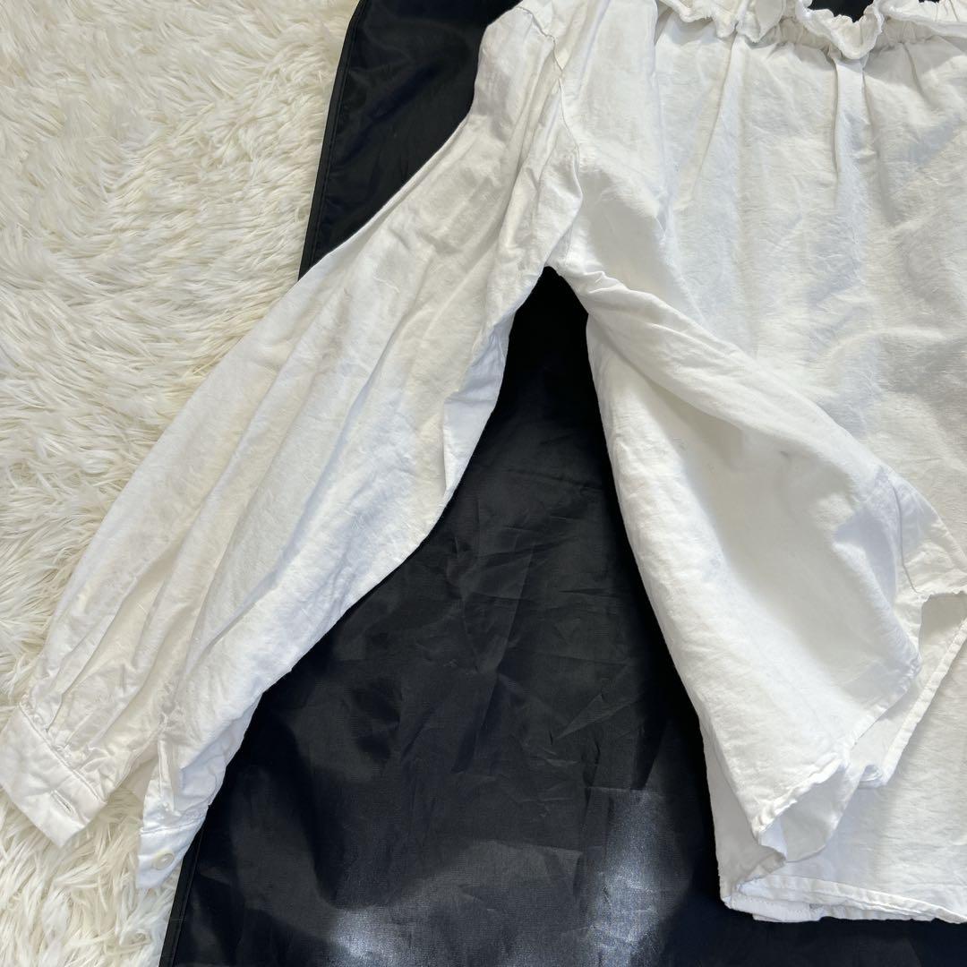 ✨大人気定番✨ネストローブ コットンリネンダンガリーフリルシャツ 近年