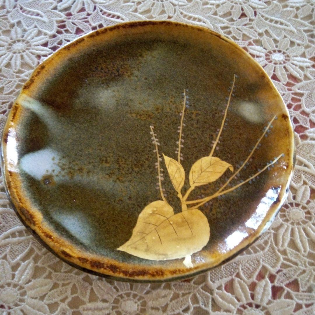 特選たち吉　青嵐　金銀彩草花　銘々皿　陶芸作家　安田道雄　食器　皿　五枚セット