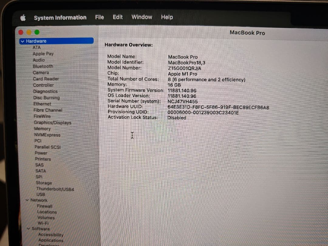 Apple MacBook 14インチ　スペースグレイM1 Pro/16/512
