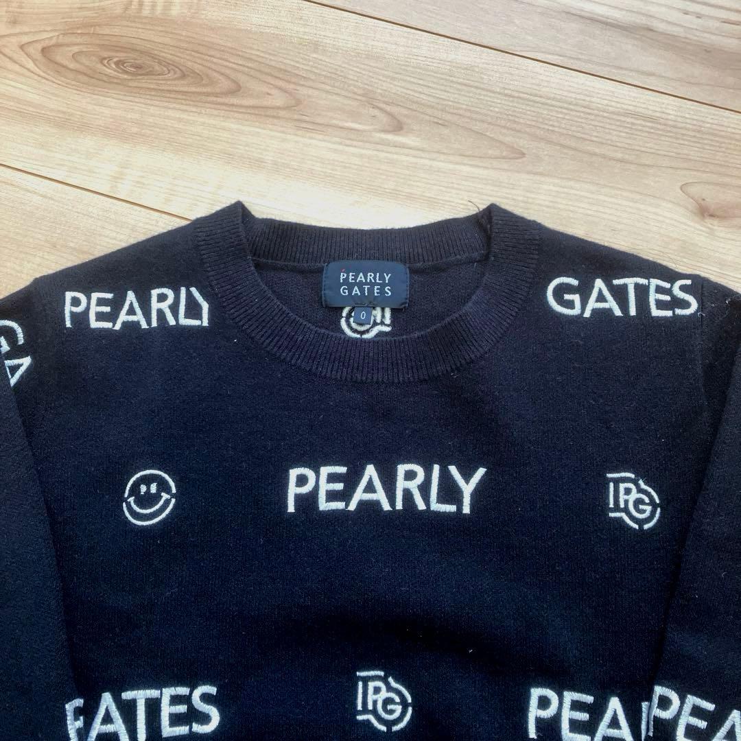 パーリーゲイツ　ニコちゃん　ニット　セーター　0サイズ　ネイビー定価¥37400