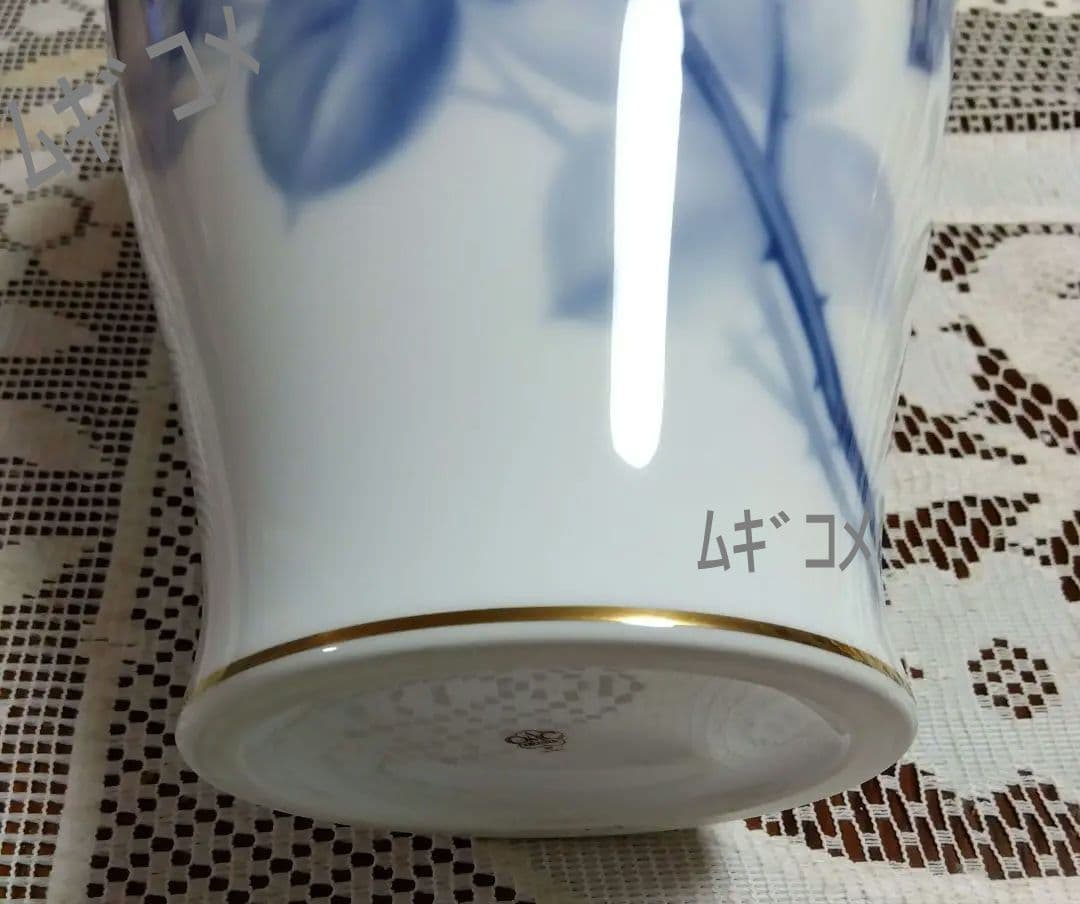 大倉陶園 花瓶花器⑨ブルーローズ〈36cm〉(新品未使用)