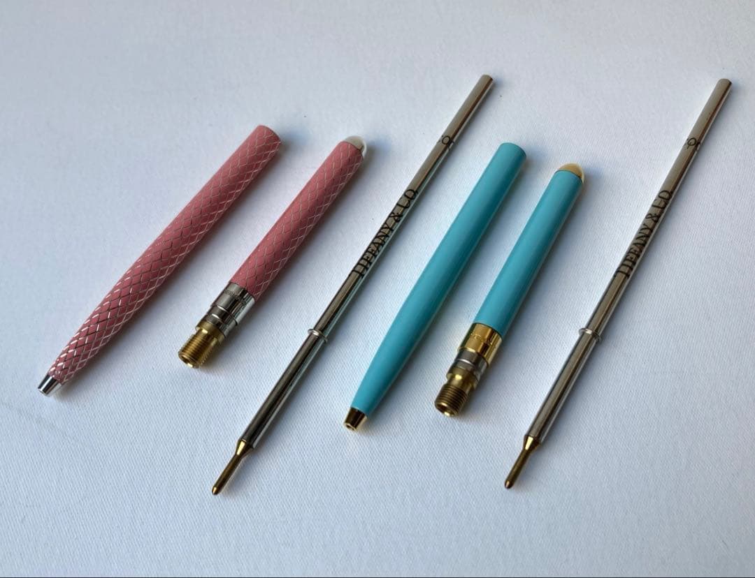 ティファニー　ブルーエナメル　ピンク　細身　ボールペン　2本おまとめ　Ag925