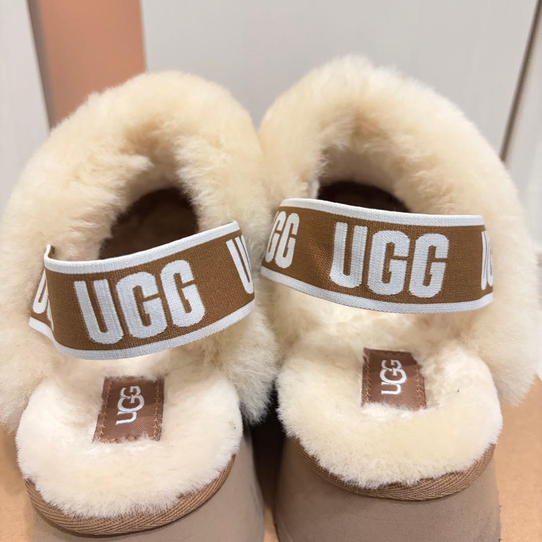 【み】UGG ムートンブーツ スリッポン　ブラウン　24