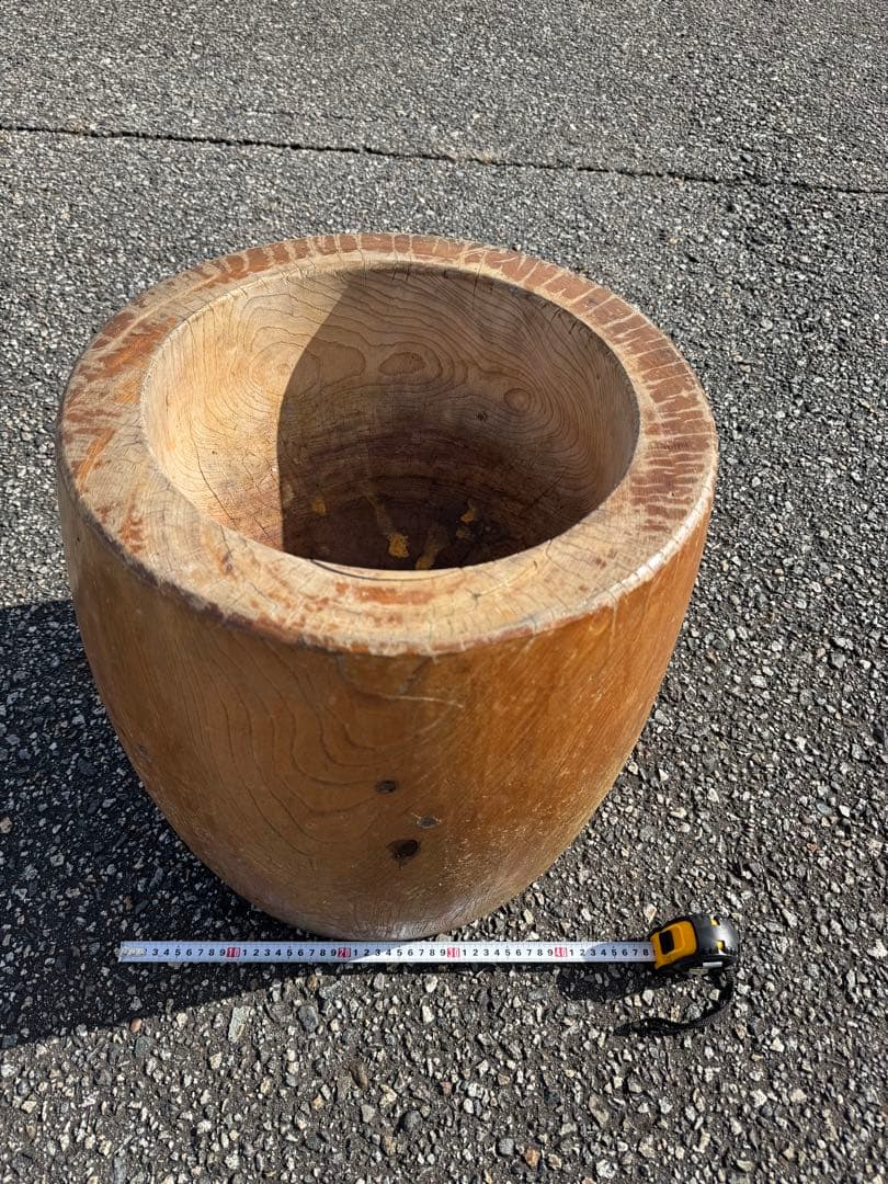 木製 餅つき 臼 昭和58年製 民芸品 レトロ