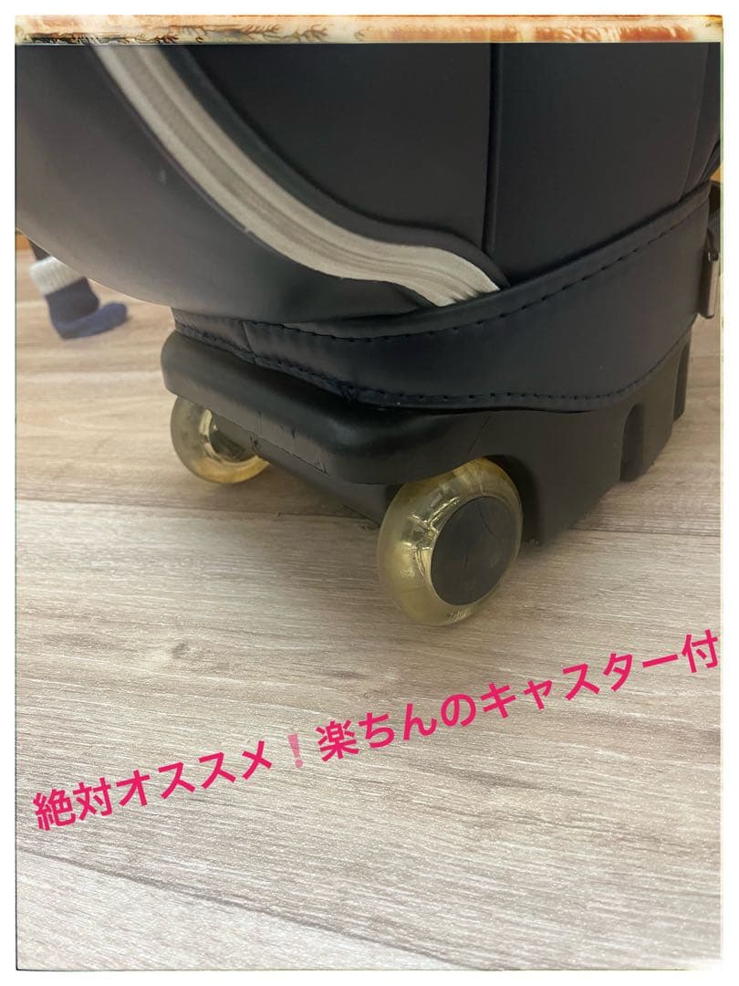 マンシングウェア　ゴルフキャディーバッグ　　紺色　キャスター付