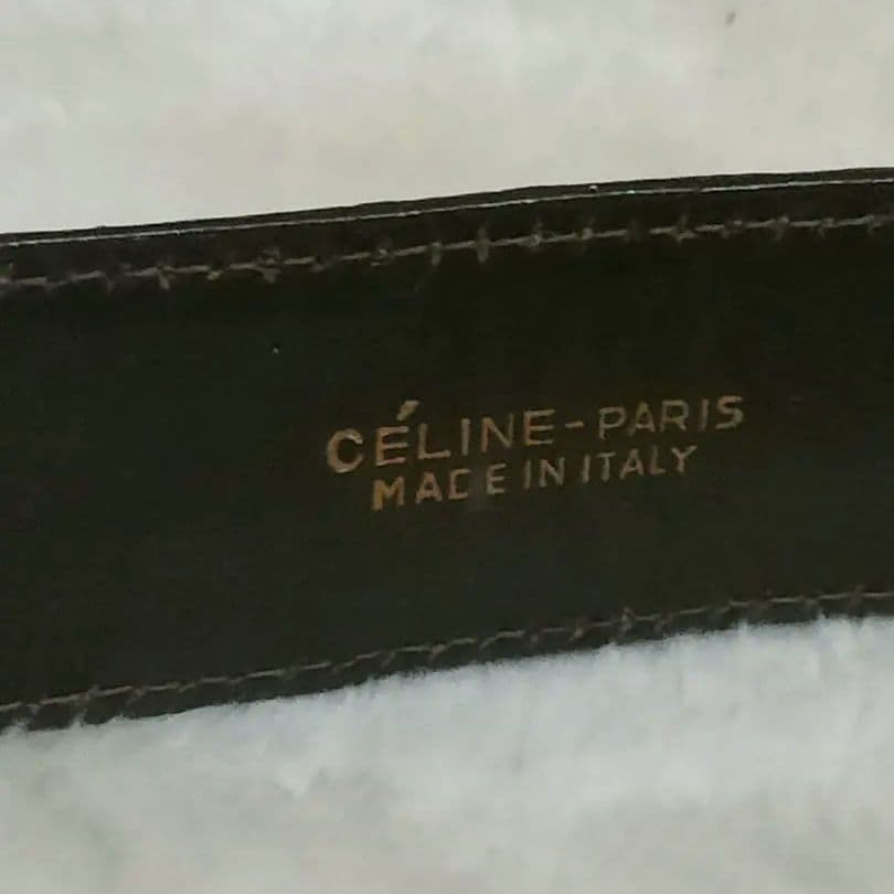 CELINE　セリーヌ ベルト 馬車金具 クロコ型押し レザー 革 ウエスト