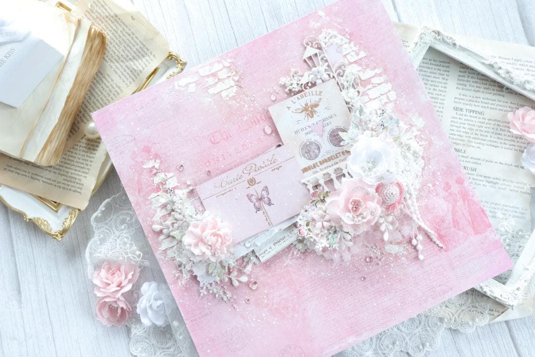 *。゜Love ゜。*　スクラップブッキング♡フォトフレーム♡完成品