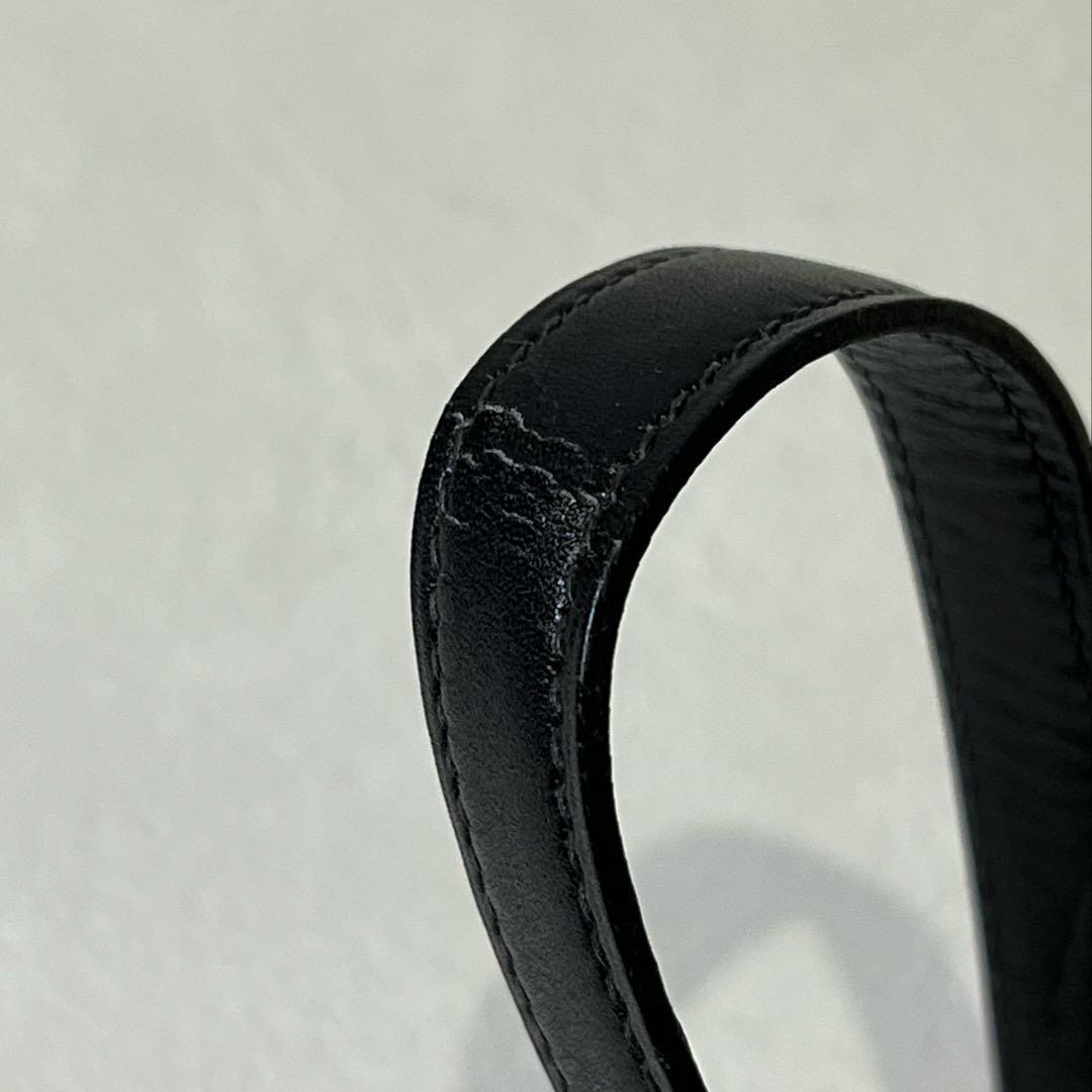 HERMES エルメス レザーショルダーストラップ 黒 金具 仏製