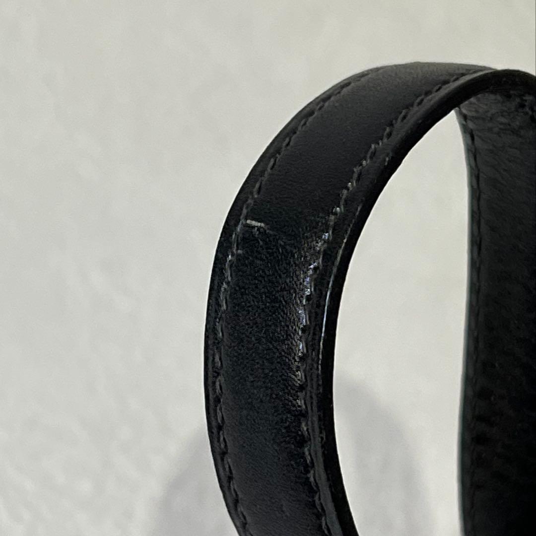 HERMES エルメス レザーショルダーストラップ 黒 金具 仏製
