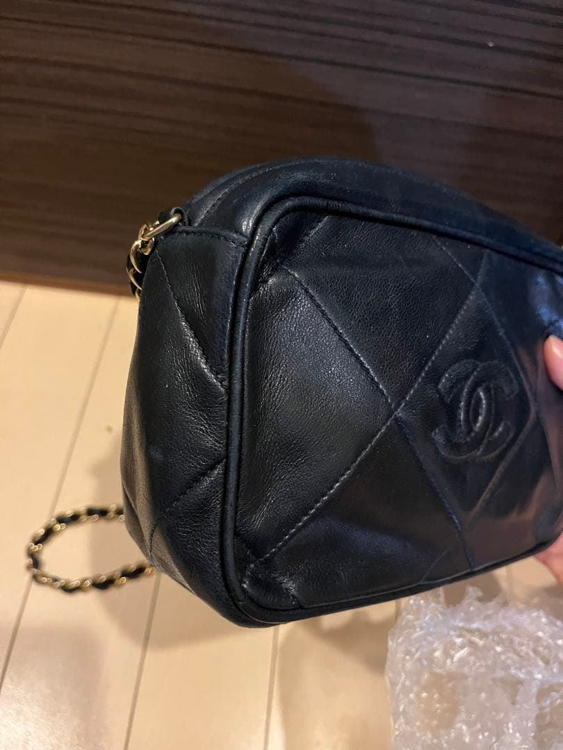 ネイビー　CHANEL ヴィンテージ　ショルダー　フリンジ