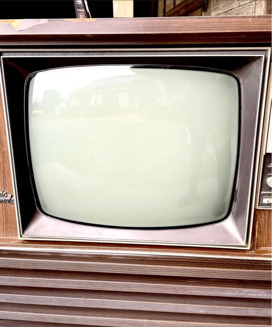 ●【貴重】NEC ブラウン管テレビ 昭和レトロ 木材 インテリア アンティーク①