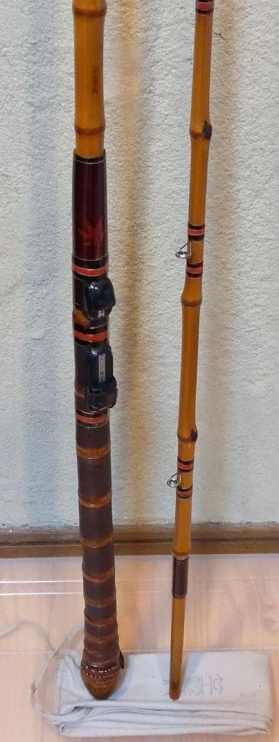 d411093カワハギ 1.98GSIC12袋白銘印セミ鯨穂 根掘糸巻き津軽黒