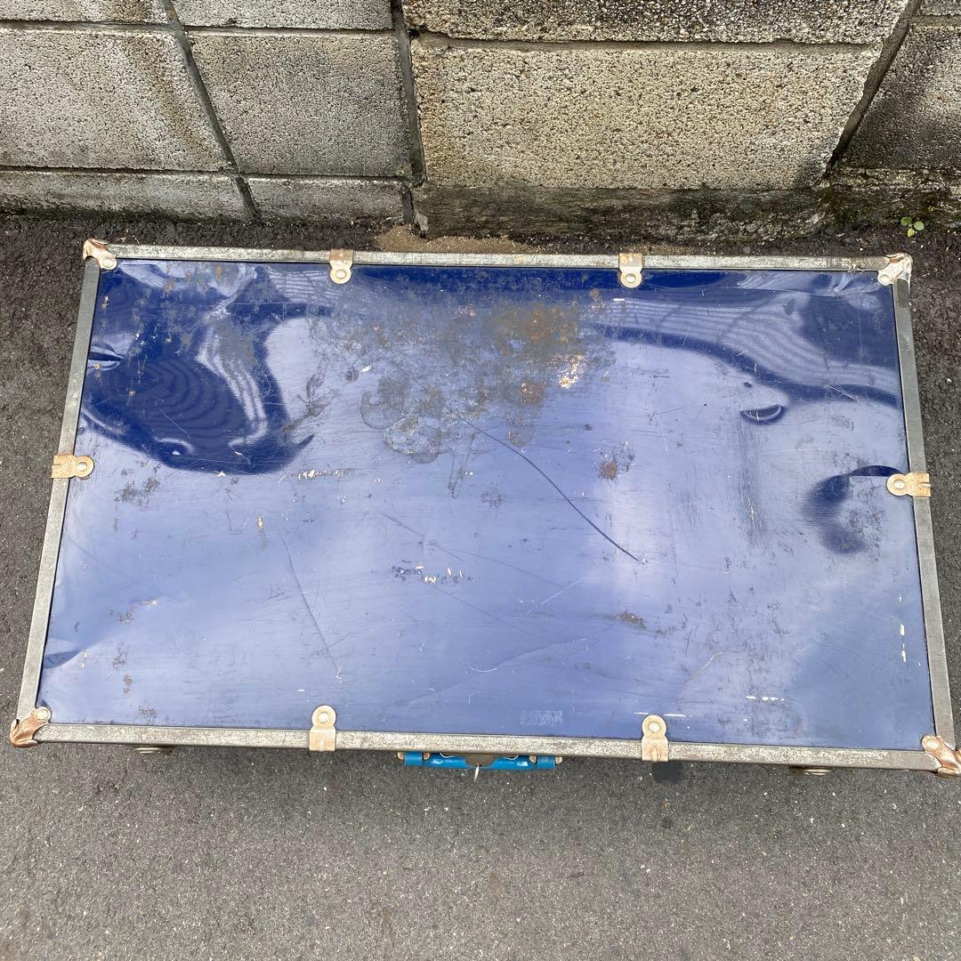 ビンテージ　トランクケース　ブルー　アンティーク