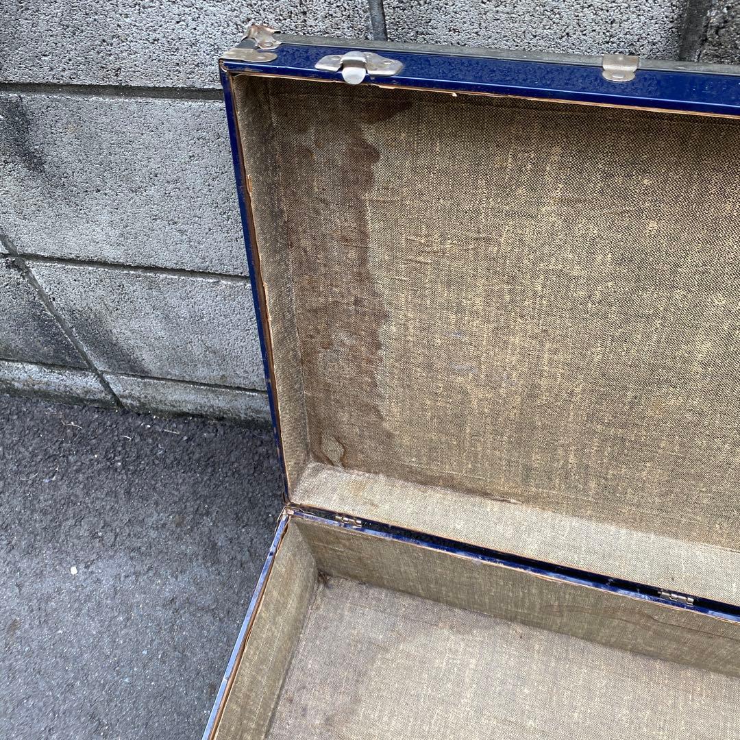 ビンテージ　トランクケース　ブルー　アンティーク