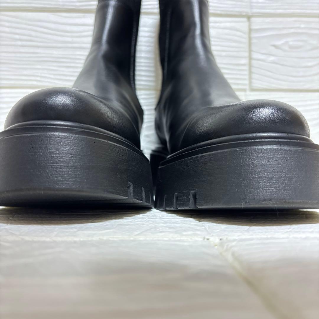 【未使用級】CORSO ROMA 9 サイドゴアブーツ 厚底 ブラック 39