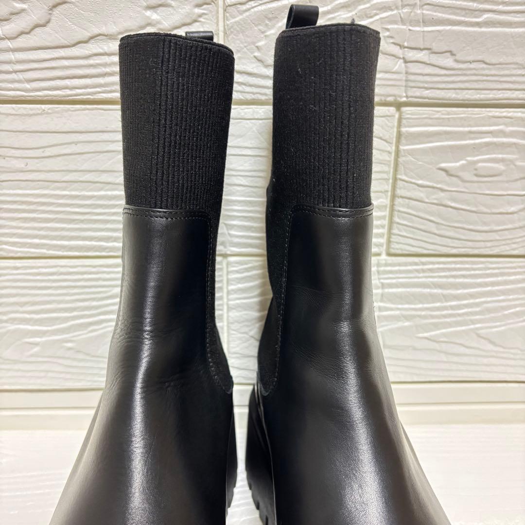 【未使用級】CORSO ROMA 9 サイドゴアブーツ 厚底 ブラック 39