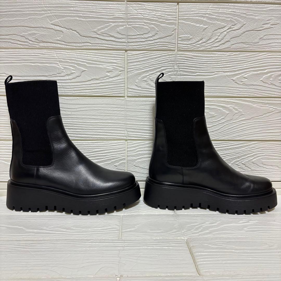 【未使用級】CORSO ROMA 9 サイドゴアブーツ 厚底 ブラック 39