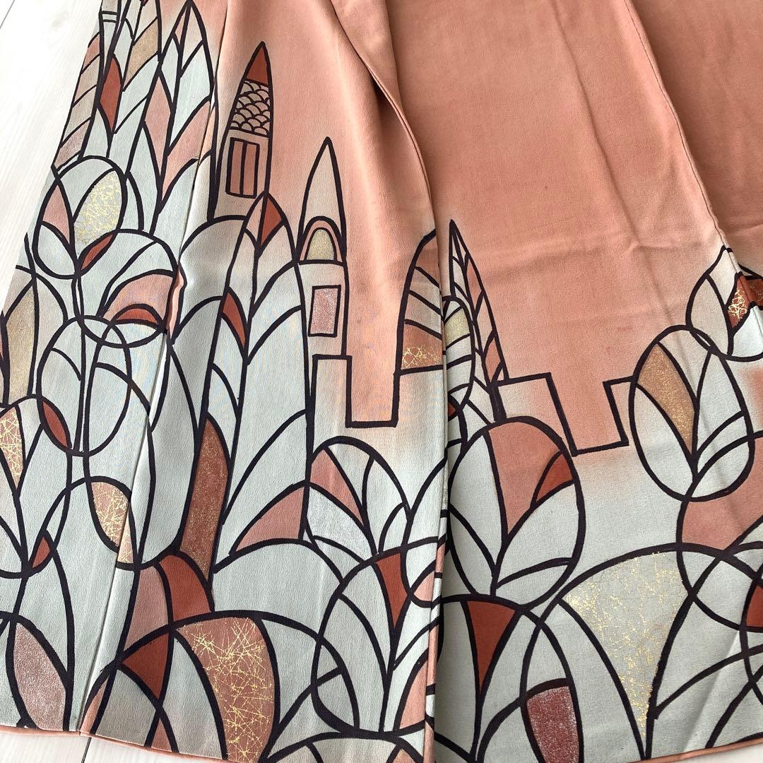 セミアンティーク　洋風建物　着物