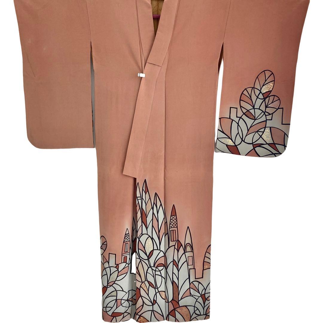 セミアンティーク　洋風建物　着物