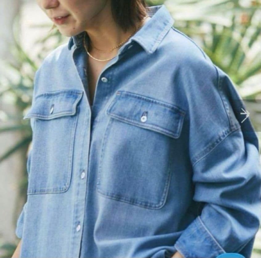 桜*丸様 美品 ヘルシーデニム デニム シャツ Almond ライト ブルー サ