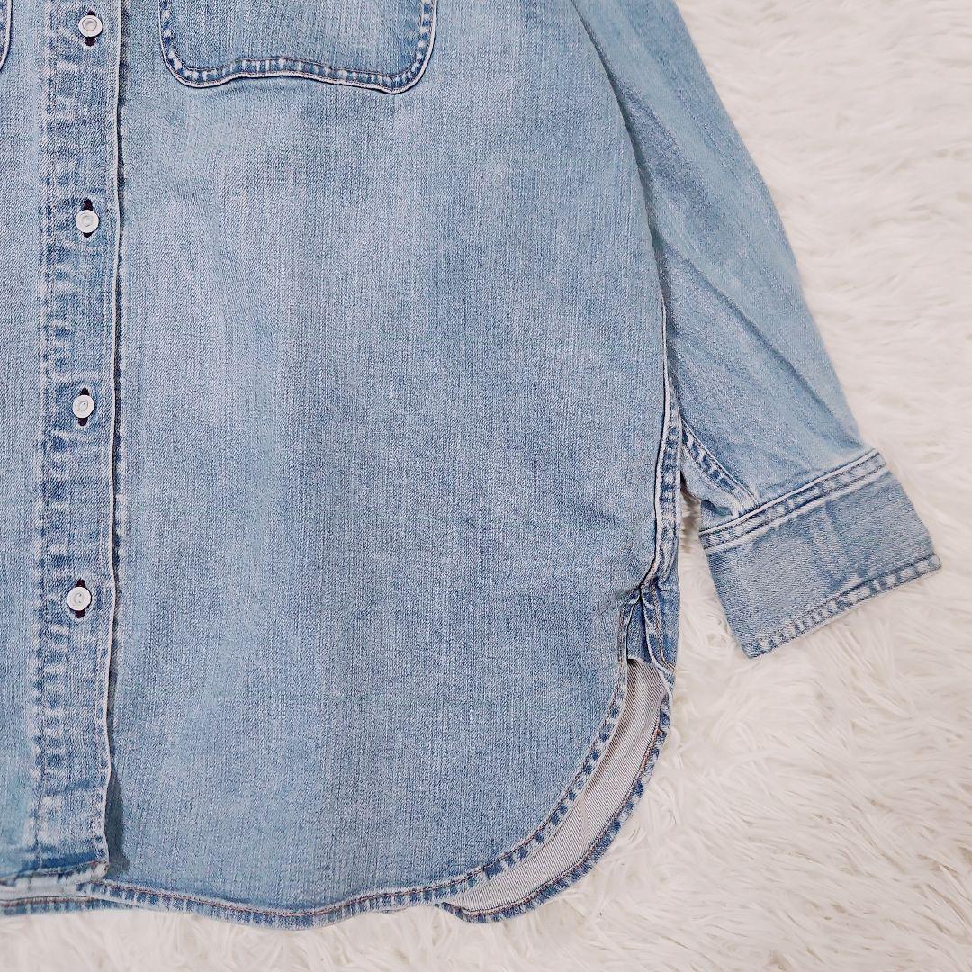 桜*丸様 美品 ヘルシーデニム デニム シャツ Almond ライト ブルー サ