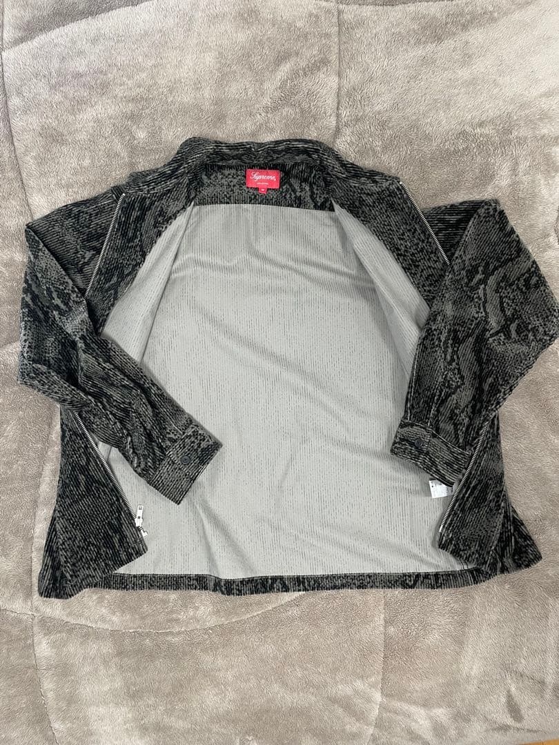 （M）Snakeskin Corduroy Zip Up Shirt